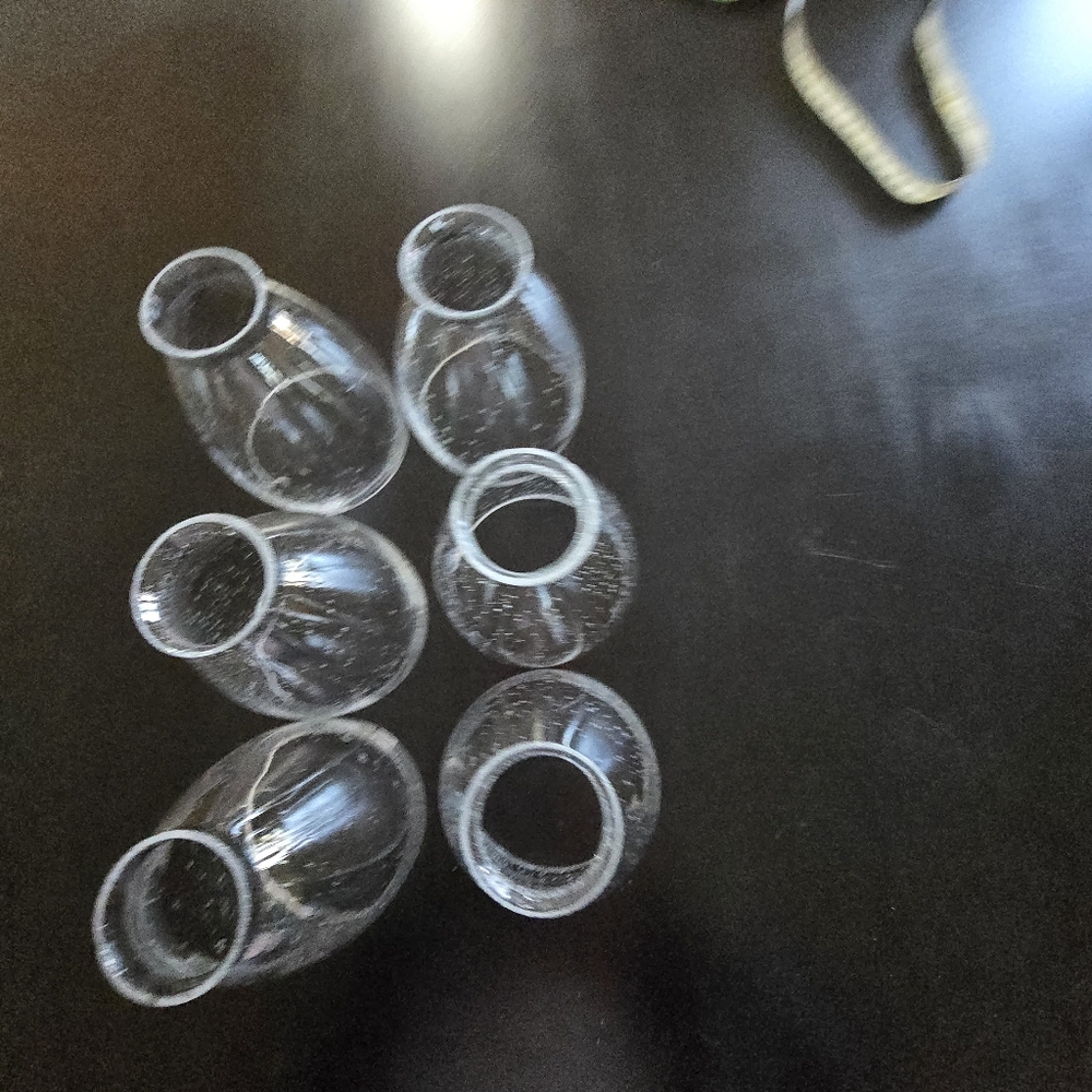 Set Of 6 Bubbled Glass Huricanes For Lights. - Picture 7 of 7